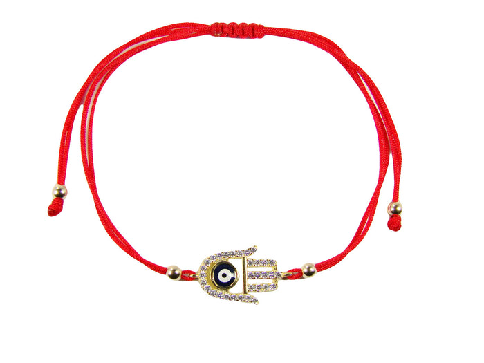 Hamsa Hand Evil Eye Bracelet Charm Red String Corded Bangle Amulet Hand of Fatima - Martinuzzi Accessories