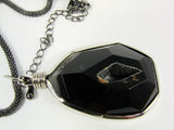Unique Black Quartz Pendant Necklace - Martinuzzi Accessories