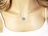 Opal Hamsa Hand Clear Necklace Floating Illusion Pendant - Martinuzzi Accessories