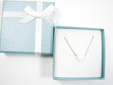 Heart Necklace Lab-created white opal pendant with 925 sterling silver chain necklace - Martinuzzi Accessories