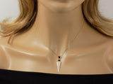 gold Arrow Lariat Y Triangle Spike Pendant Necklace