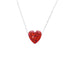 Red Heart  Necklace Lab-created red opal  pendant with 925 sterling silver chain necklace