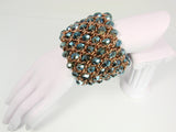 Chunky Bead Bracelet Cuff Stretch Aquamarine Beads - Martinuzzi Accessories