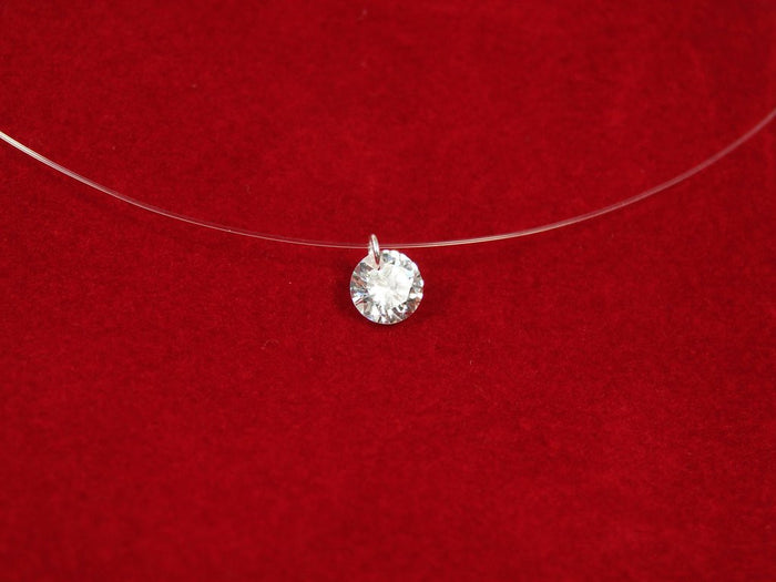 Crystal pendant Solitaire Necklace. Floating Illusion necklace.- Martinuzzi Accessories