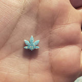 Marijuana Leaf lab-created opal for Pendant Neklace