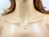 Anchor Pendant Necklace Gold Plated Nautical Necklaces Sea Boat Jewelry