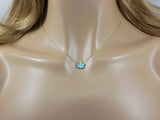 Lab-Created Opal Marijuana Leaf Necklace | Sterling Silver Chain | Weed Jewelry