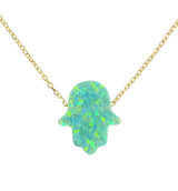 green hamsa hand necklace - martinuzzi accessories