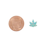 Opal Marijuana Leaf Necklace | Sterling Silver Chain | Weed Jewelry