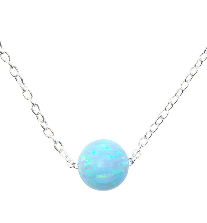 Bridesmaid necklace blue opal ball necklace - Martinuzzi accessories