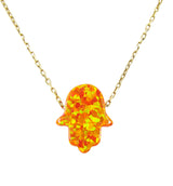 orange opal hamsa hand necklace - martinuzzi accessories