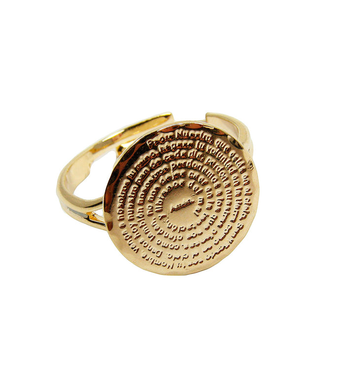 Our Father Prayer Ring Engraved in spanish language