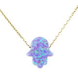 purple hamsa hand necklace  - martinuzzi accessories
