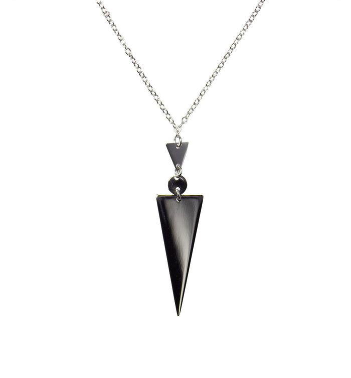 Arrow Lariat Y Pendant Necklace Sterling Silver Triangle Spike