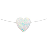 white opal heart necklace - Martinuzzi Accessories