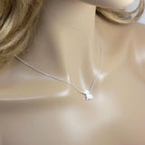 Tiny Lab-Created opal dog pendant necklace on a 925 sterling silver chain