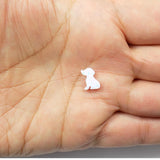 Tiny Lab-Created opal dog pendant necklace on a 925 sterling silver chain