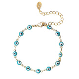 Evil Eye Turquoise Bracelet Gold Plated Lucky Anklet