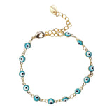 Evil Eye Turquoise Bracelet Gold Plated Lucky Anklet