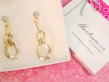 Gold Tone Rhinestones Hoops Earrings - Martinuzzi Accessories