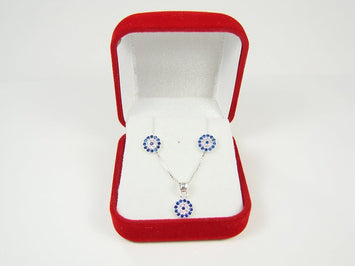 Evil Eye Necklace and Earrings Set - Martinuzzi Accessories