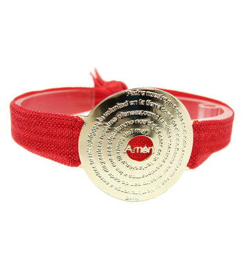 Our Father Spanish Prayer Charm Bracelet.  Lord's Prayer Bracelet Elastic Band. Pulsera Padre Nuestro