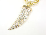 Horn Pendant Necklace Golden Links Statement Fashion Jewelry - Martinuzzi Accessories