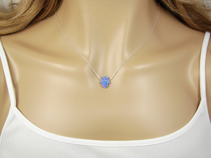 Opal Hamsa Hand Pendant Necklace 925 Sterling Silver Chain – Martinuzzi  Accessories