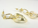 Gold Tone Rhinestones Hoops Earrings- Martinuzzi Accessories