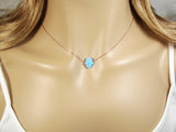 blue opal hamsa hand necklace rose gold - martinuzzi accessories