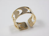 Crescent Moon Ring. Half Moon Ring Adjustable Gold Plated Golden Color