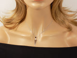 Sterling Silver Arrow Lariat Y Triangle Spike Pendant Necklace
