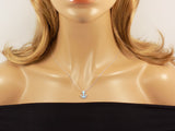 blue opal anchor pendant necklace