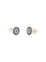 Sterling Silver Evil Eye Round Stud Earrings - Martinuzzi Accessories