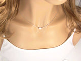 White Opal Solitaire Necklace Dot Pendant 925 Sterling Silver Box Chain