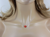 Opal Heart Necklace 925 Sterling Silver Chain