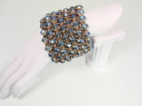 Chunky Bead Bracelet Cuff Stretch Blue Beads - Martinuzzi Accessories