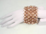 Chunky Bead Bracelet Cuff Stretch Rose Color Beads - Martinuzzi Accessories