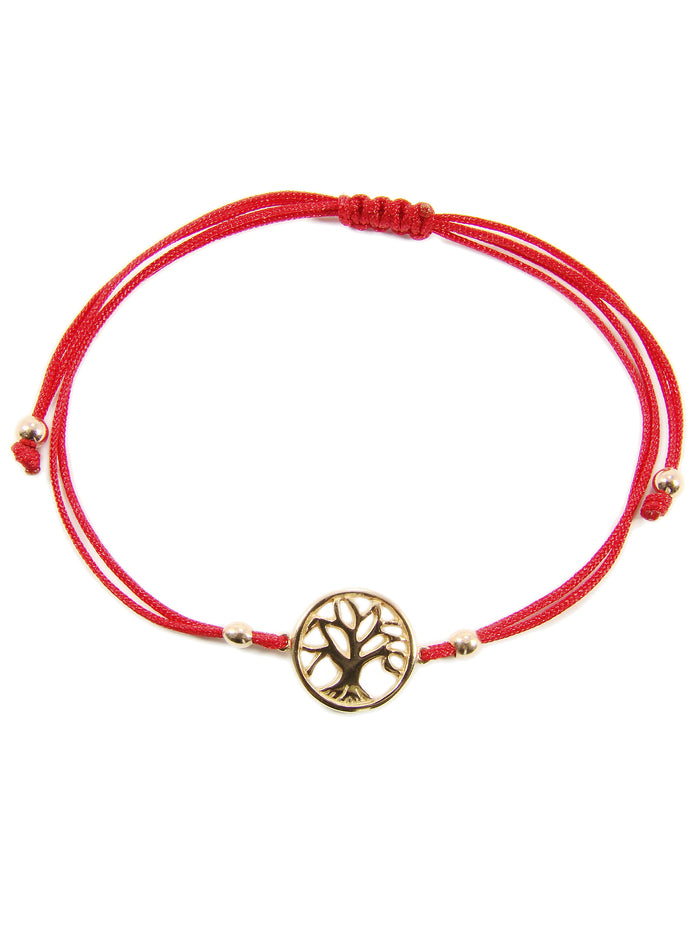 Tree of Life Bracelet Sterling Silver Charm Red String Amulet Yoga - Martinuzzi Accessories