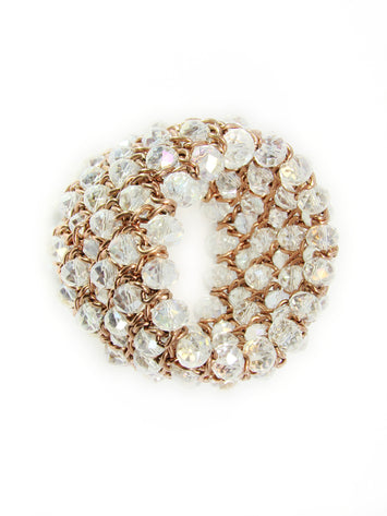 Chunky Bead Bracelet Cuff Stretch Clear Beads - Martinuzzi Accessories