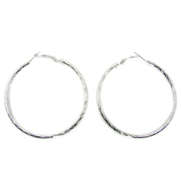 Textured Round Hoop Earrings