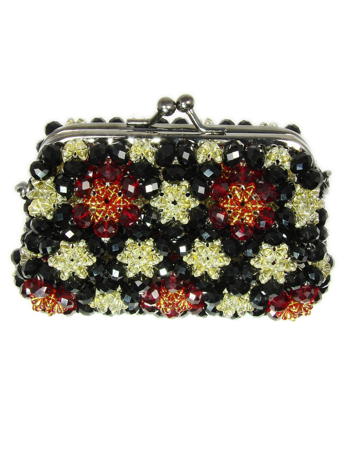 Marcella Rounded Woven Textured Evening Box Clutch Purse w/ Pearl Clos –  Sophia Collection