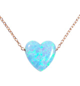 blue opal heart necklace rose gold chain - martinuzzi accessories