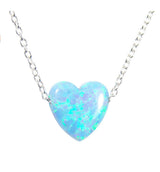 blue opal heart pendant necklace - martinuzzi accessories