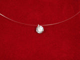 Crystal pendant Solitaire Necklace. Floating Illusion necklace.- Martinuzzi Accessories
