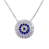 evil eye necklace sterling silver CZ