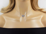evil eye necklace sterling silver CZ