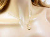 Anchor Pendant Necklace Gold Plated Nautical Necklaces Sea Boat Jewelry