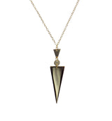 gold Arrow Lariat Y Triangle Spike Pendant Necklace