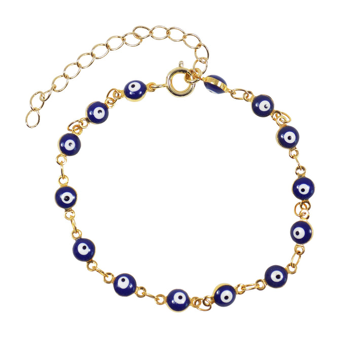 Evil Eye Blue Quartz and White Diamond White Gold Bracelet – Wrist  Aficionado